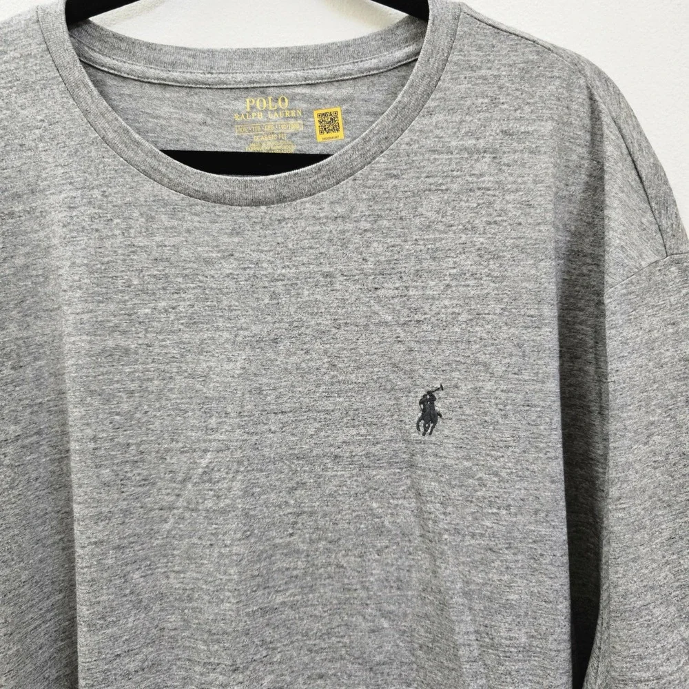 Polo Ralph Lauren Mens XXL Classic Fit Heather Grey Short Sleeve Pony T-Shirt